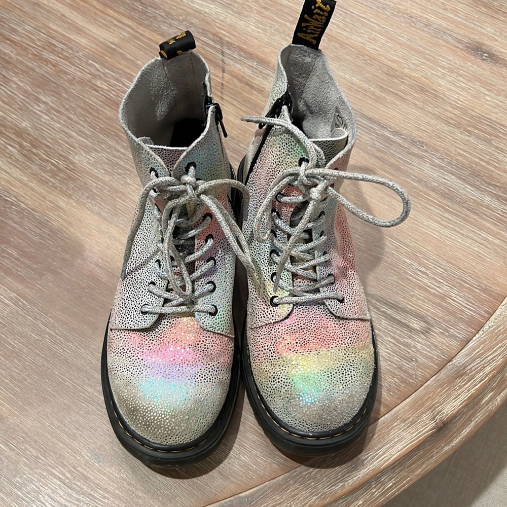 Dr. Martens 1460 Pascal Iridescent 8-Eye Boot - rainbow size 5 big kids